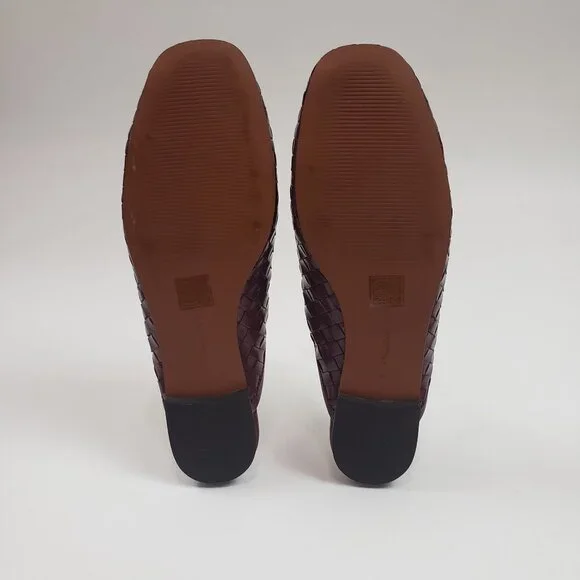 Madewell Burgundy Woven Leather Mary Jane Flats - Picture 3 of 16